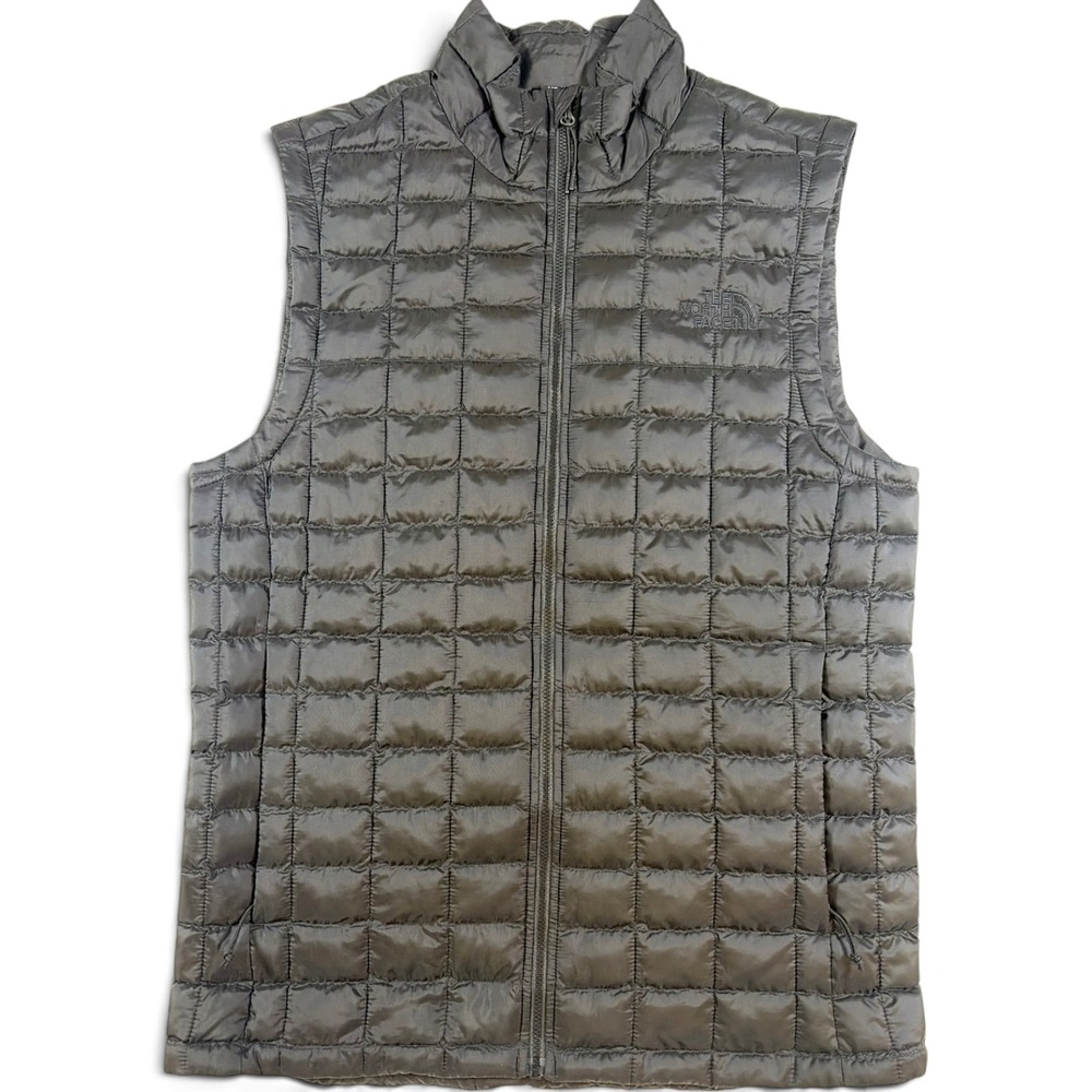 The North Face ThermoBall Eco Vest Mens Small Black Quilted Puffer Full Zip